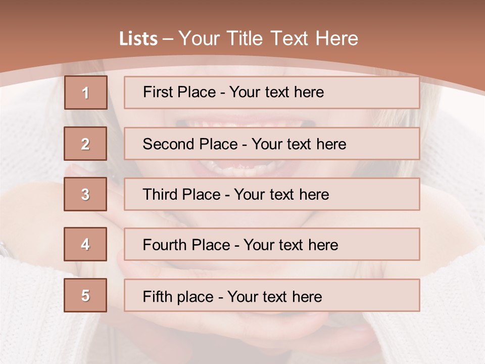 Smiling Woman Isolated On White Background PowerPoint Template