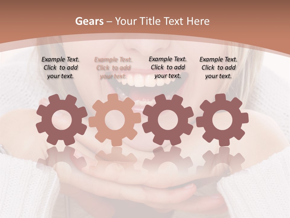 Smiling Woman Isolated On White Background PowerPoint Template