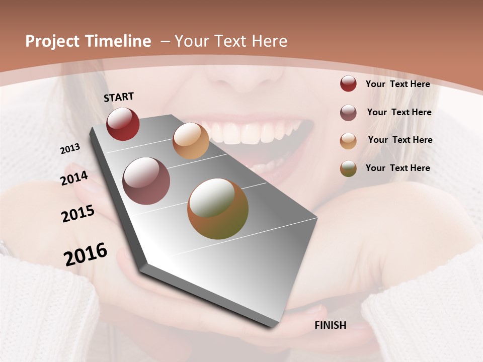 Smiling Woman Isolated On White Background PowerPoint Template