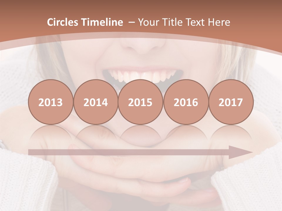 Smiling Woman Isolated On White Background PowerPoint Template