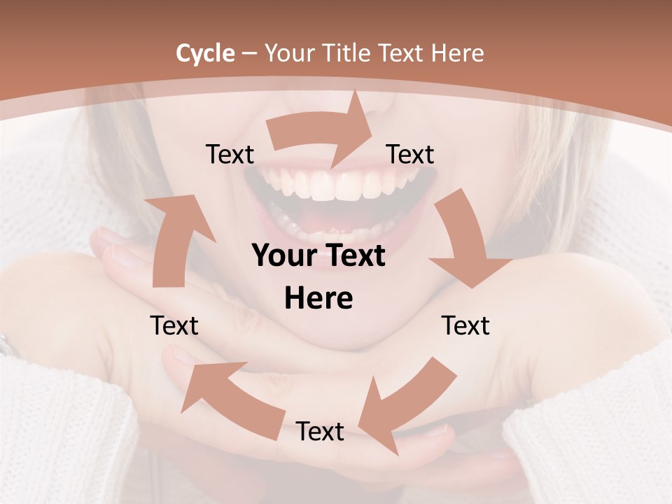 Smiling Woman Isolated On White Background PowerPoint Template