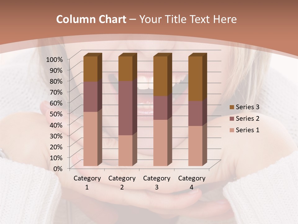 Smiling Woman Isolated On White Background PowerPoint Template