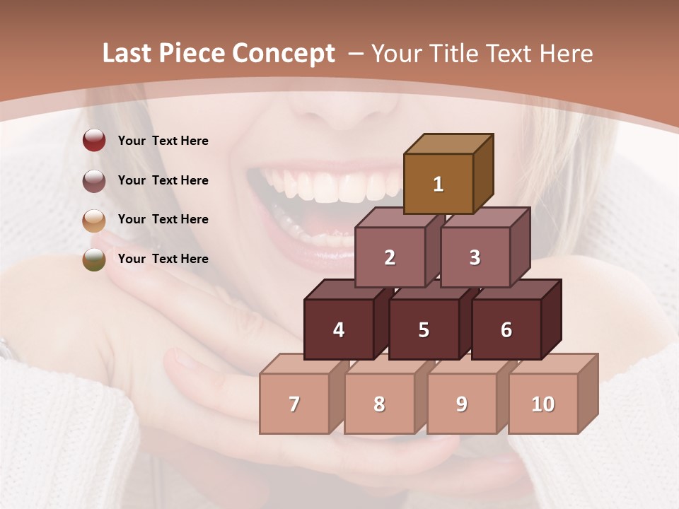 Smiling Woman Isolated On White Background PowerPoint Template