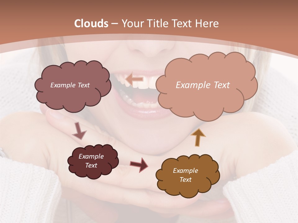 Smiling Woman Isolated On White Background PowerPoint Template