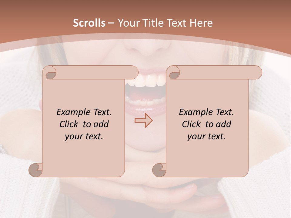 Smiling Woman Isolated On White Background PowerPoint Template