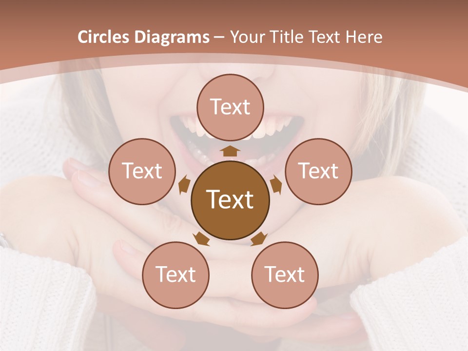 Smiling Woman Isolated On White Background PowerPoint Template