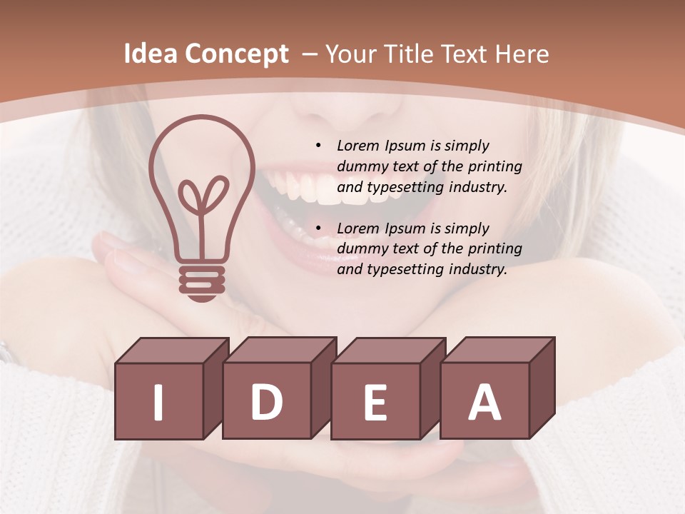 Smiling Woman Isolated On White Background PowerPoint Template