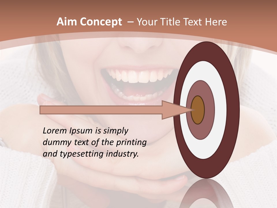 Smiling Woman Isolated On White Background PowerPoint Template