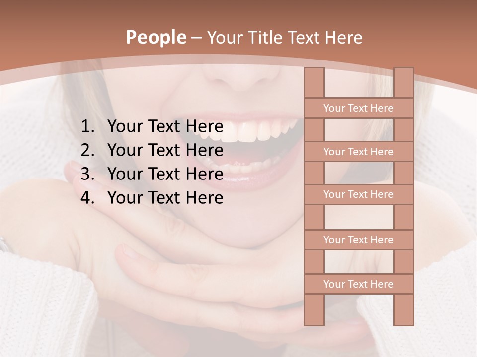 Smiling Woman Isolated On White Background PowerPoint Template