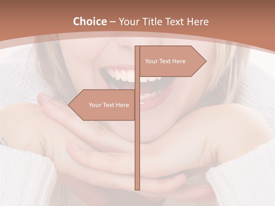 Smiling Woman Isolated On White Background PowerPoint Template