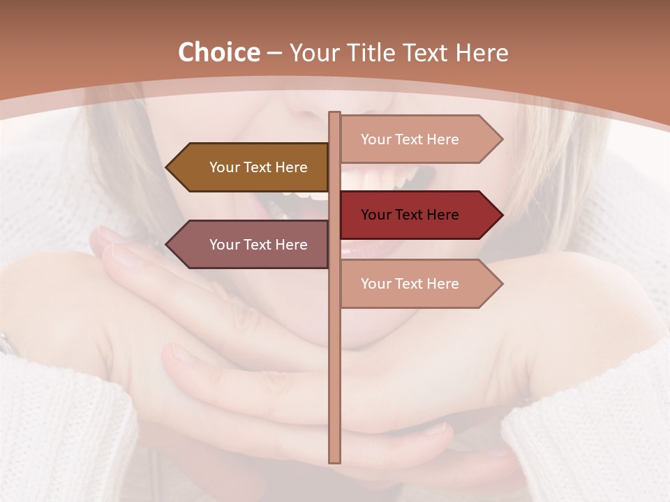 Smiling Woman Isolated On White Background PowerPoint Template