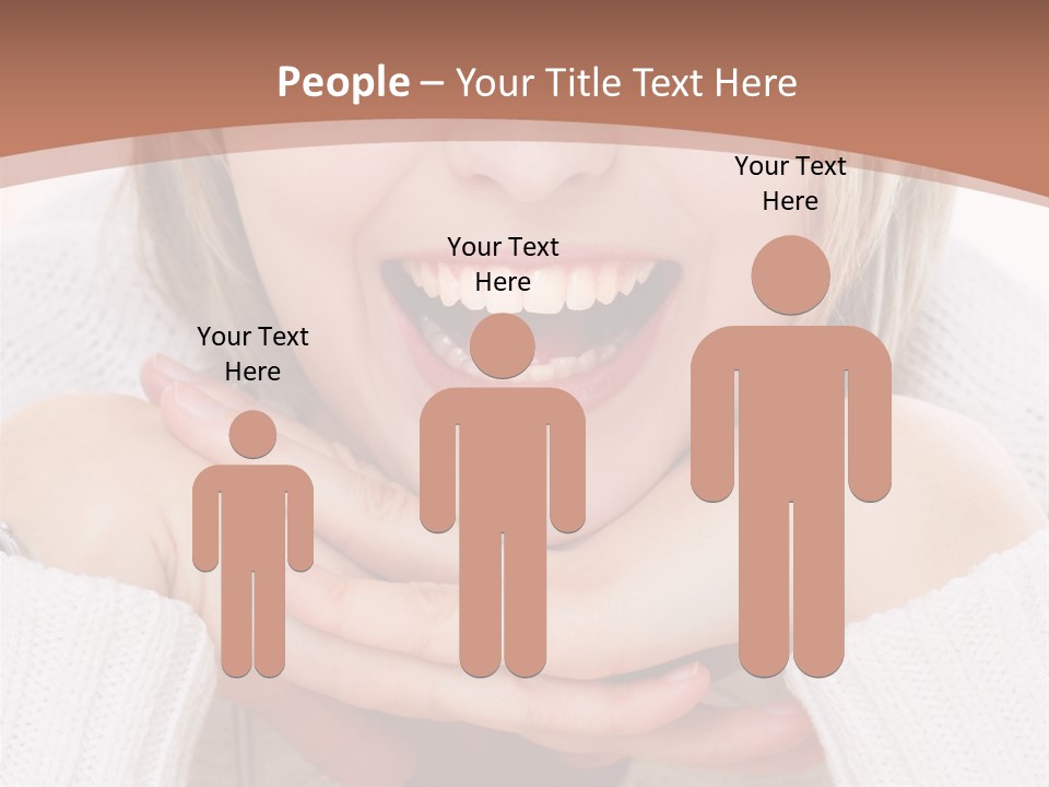 Smiling Woman Isolated On White Background PowerPoint Template