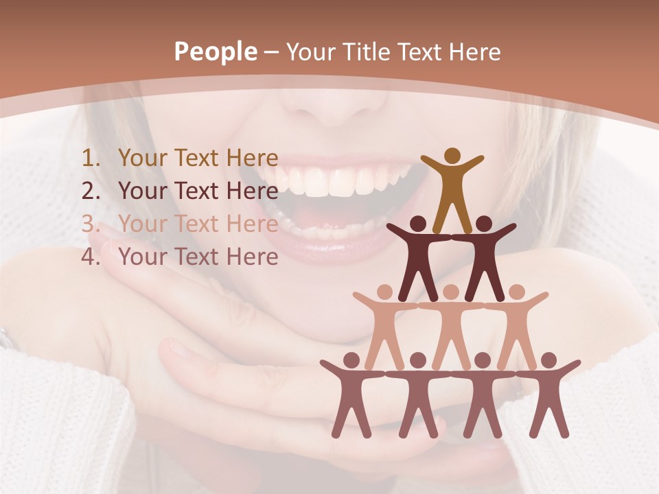 Smiling Woman Isolated On White Background PowerPoint Template