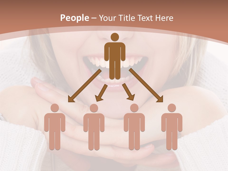 Smiling Woman Isolated On White Background PowerPoint Template