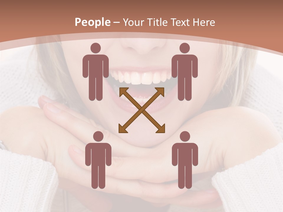 Smiling Woman Isolated On White Background PowerPoint Template