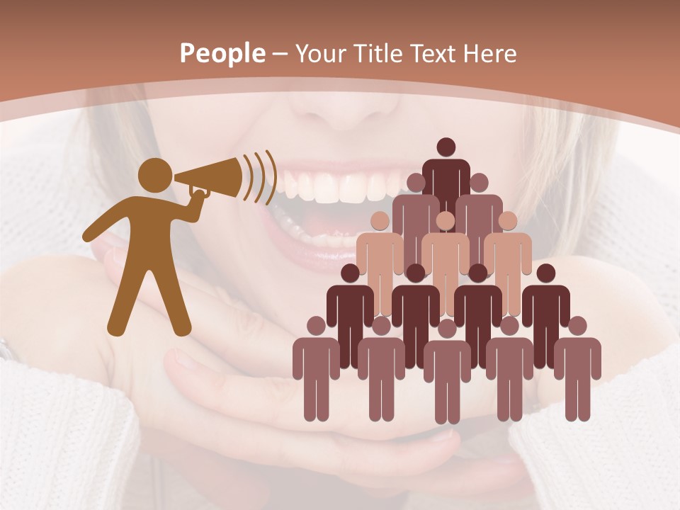 Smiling Woman Isolated On White Background PowerPoint Template