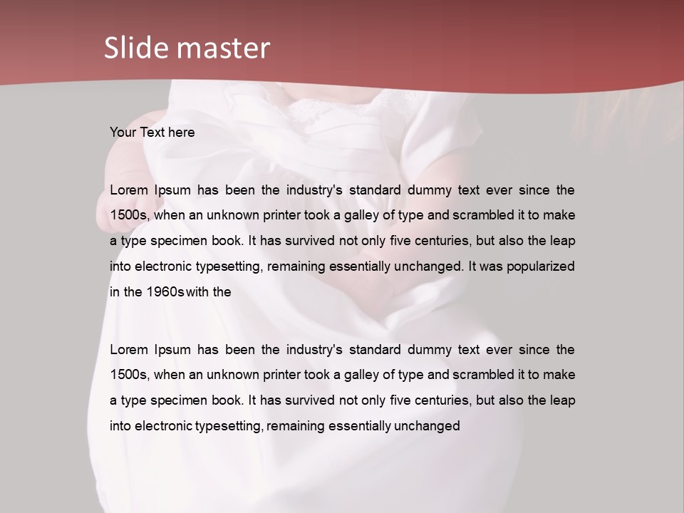 A Portrait Of A Baby Girl In A Christening Dress Being Held By Her Mother. PowerPoint Template