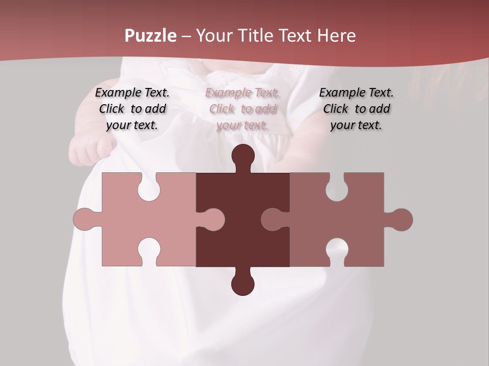 A Portrait Of A Baby Girl In A Christening Dress Being Held By Her Mother. PowerPoint Template