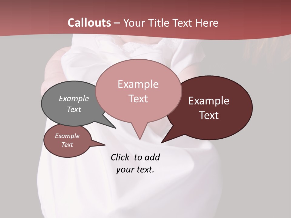 A Portrait Of A Baby Girl In A Christening Dress Being Held By Her Mother. PowerPoint Template