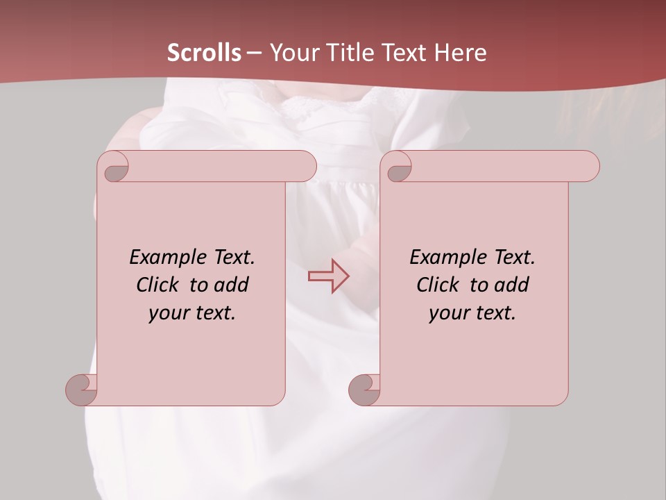 A Portrait Of A Baby Girl In A Christening Dress Being Held By Her Mother. PowerPoint Template