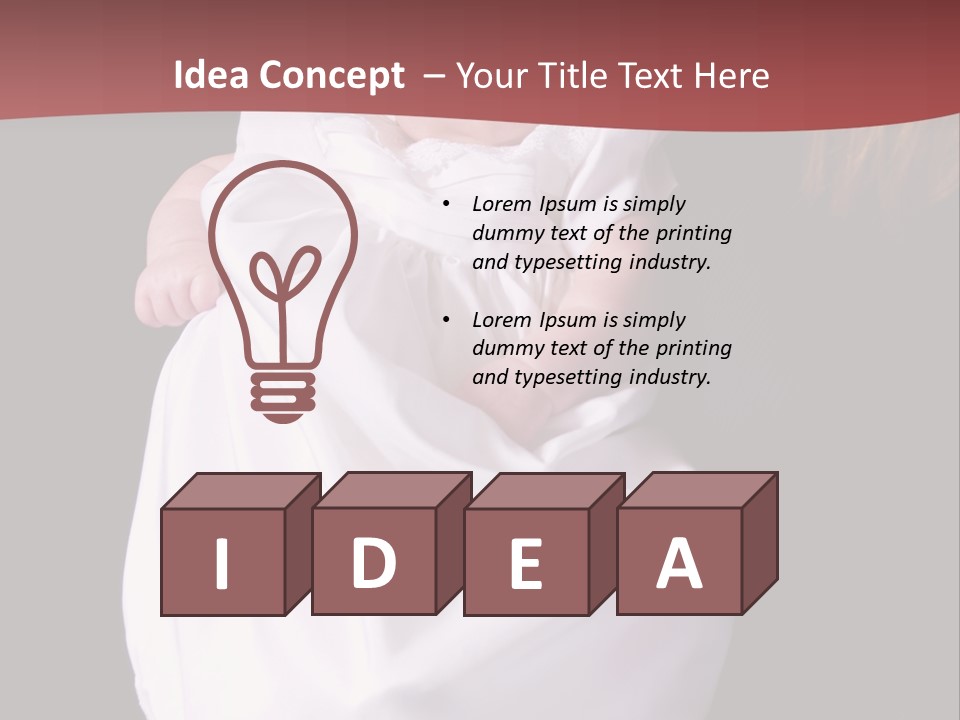 A Portrait Of A Baby Girl In A Christening Dress Being Held By Her Mother. PowerPoint Template