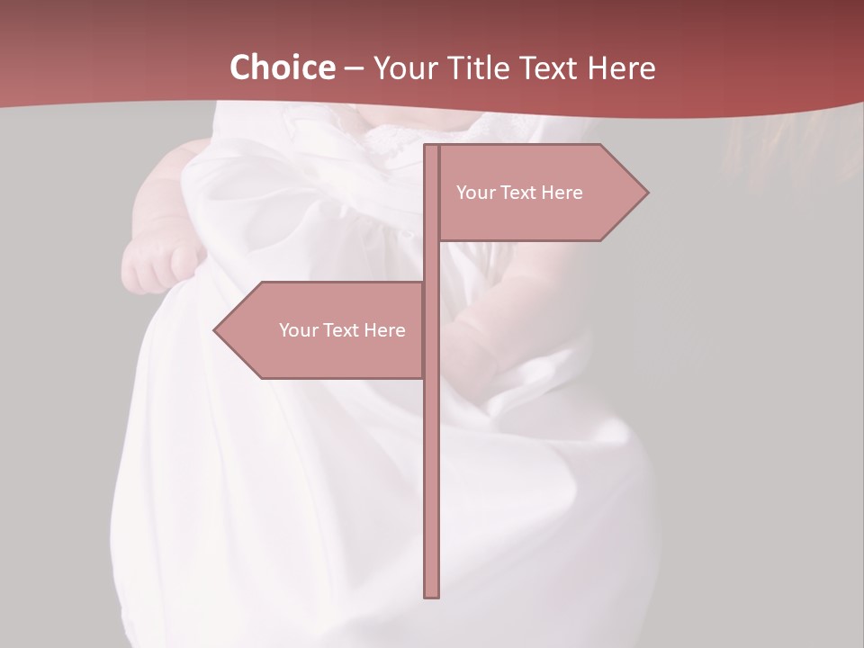 A Portrait Of A Baby Girl In A Christening Dress Being Held By Her Mother. PowerPoint Template