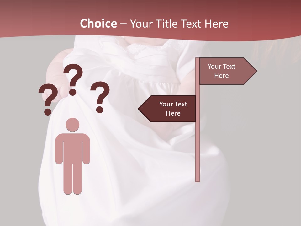 A Portrait Of A Baby Girl In A Christening Dress Being Held By Her Mother. PowerPoint Template