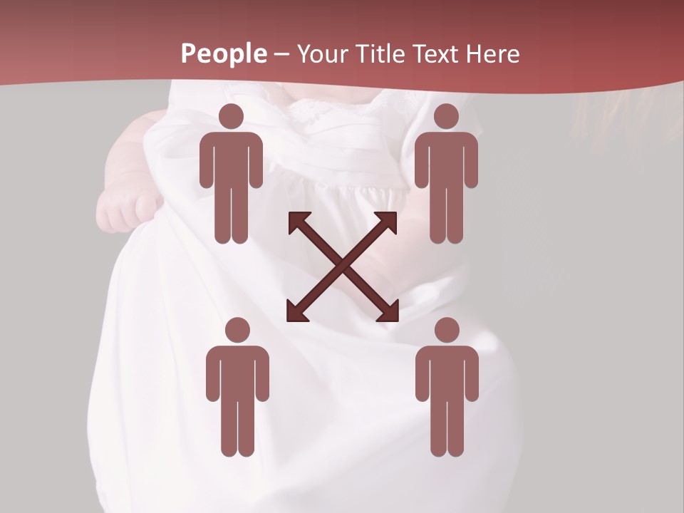 A Portrait Of A Baby Girl In A Christening Dress Being Held By Her Mother. PowerPoint Template