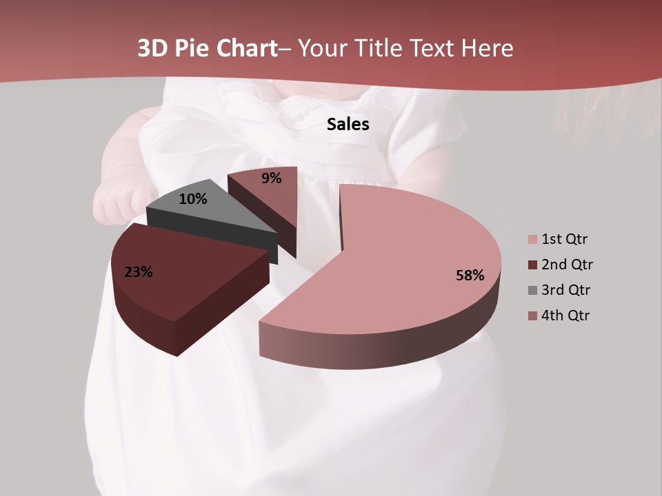 A Portrait Of A Baby Girl In A Christening Dress Being Held By Her Mother. PowerPoint Template