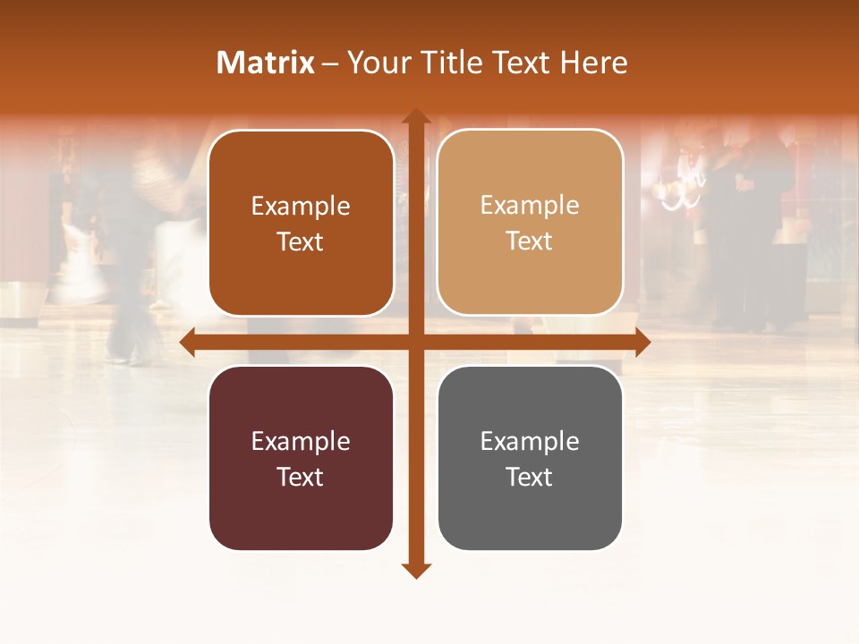 People Shopping Inside A Mall (Focus Is More On The Front Areas & Sharpness Is A Little Off To Highlight Motion & Obscure Logos/Faces, Photo Composition Allows You To Add Text & Other Contents Easily) PowerPoint Template