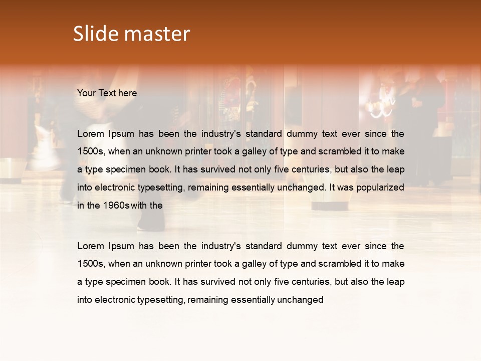 People Shopping Inside A Mall (Focus Is More On The Front Areas & Sharpness Is A Little Off To Highlight Motion & Obscure Logos/Faces, Photo Composition Allows You To Add Text & Other Contents Easily) PowerPoint Template