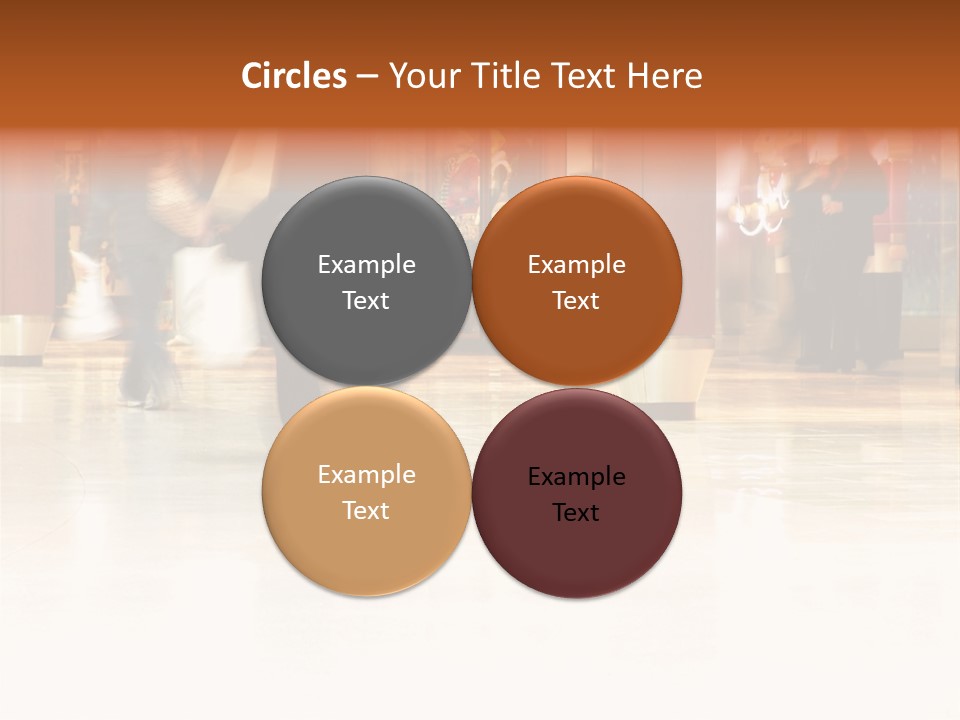 People Shopping Inside A Mall (Focus Is More On The Front Areas & Sharpness Is A Little Off To Highlight Motion & Obscure Logos/Faces, Photo Composition Allows You To Add Text & Other Contents Easily) PowerPoint Template