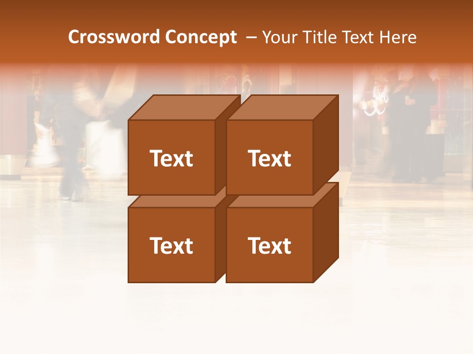People Shopping Inside A Mall (Focus Is More On The Front Areas & Sharpness Is A Little Off To Highlight Motion & Obscure Logos/Faces, Photo Composition Allows You To Add Text & Other Contents Easily) PowerPoint Template