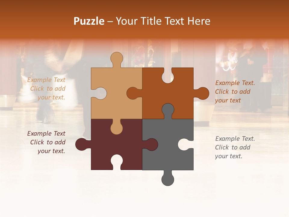 People Shopping Inside A Mall (Focus Is More On The Front Areas & Sharpness Is A Little Off To Highlight Motion & Obscure Logos/Faces, Photo Composition Allows You To Add Text & Other Contents Easily) PowerPoint Template