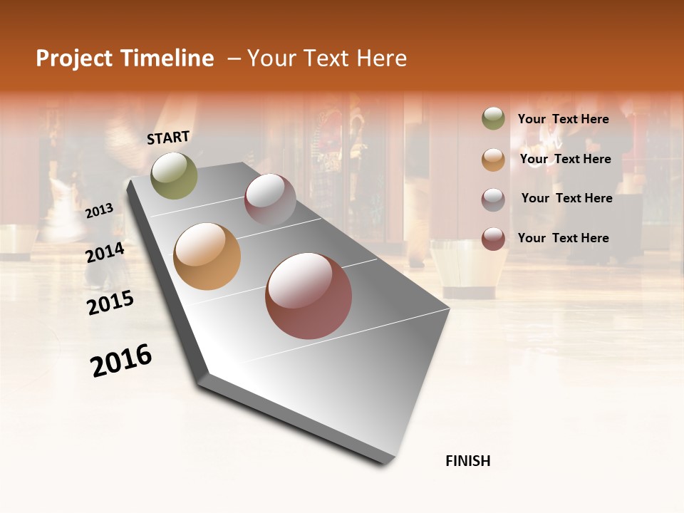 People Shopping Inside A Mall (Focus Is More On The Front Areas & Sharpness Is A Little Off To Highlight Motion & Obscure Logos/Faces, Photo Composition Allows You To Add Text & Other Contents Easily) PowerPoint Template