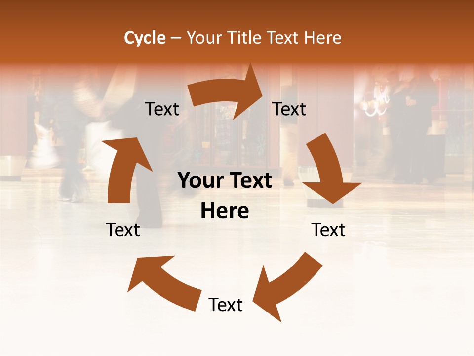 People Shopping Inside A Mall (Focus Is More On The Front Areas & Sharpness Is A Little Off To Highlight Motion & Obscure Logos/Faces, Photo Composition Allows You To Add Text & Other Contents Easily) PowerPoint Template