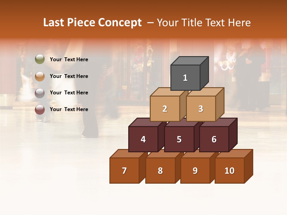 People Shopping Inside A Mall (Focus Is More On The Front Areas & Sharpness Is A Little Off To Highlight Motion & Obscure Logos/Faces, Photo Composition Allows You To Add Text & Other Contents Easily) PowerPoint Template