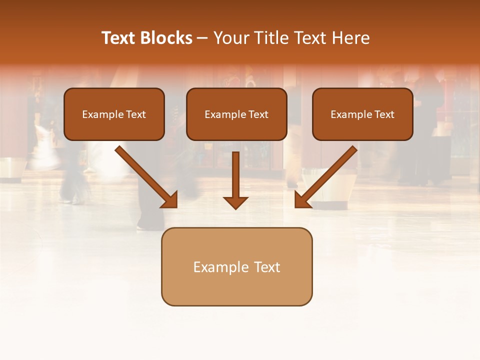 People Shopping Inside A Mall (Focus Is More On The Front Areas & Sharpness Is A Little Off To Highlight Motion & Obscure Logos/Faces, Photo Composition Allows You To Add Text & Other Contents Easily) PowerPoint Template