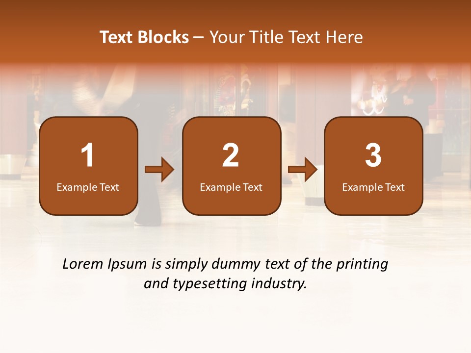 People Shopping Inside A Mall (Focus Is More On The Front Areas & Sharpness Is A Little Off To Highlight Motion & Obscure Logos/Faces, Photo Composition Allows You To Add Text & Other Contents Easily) PowerPoint Template