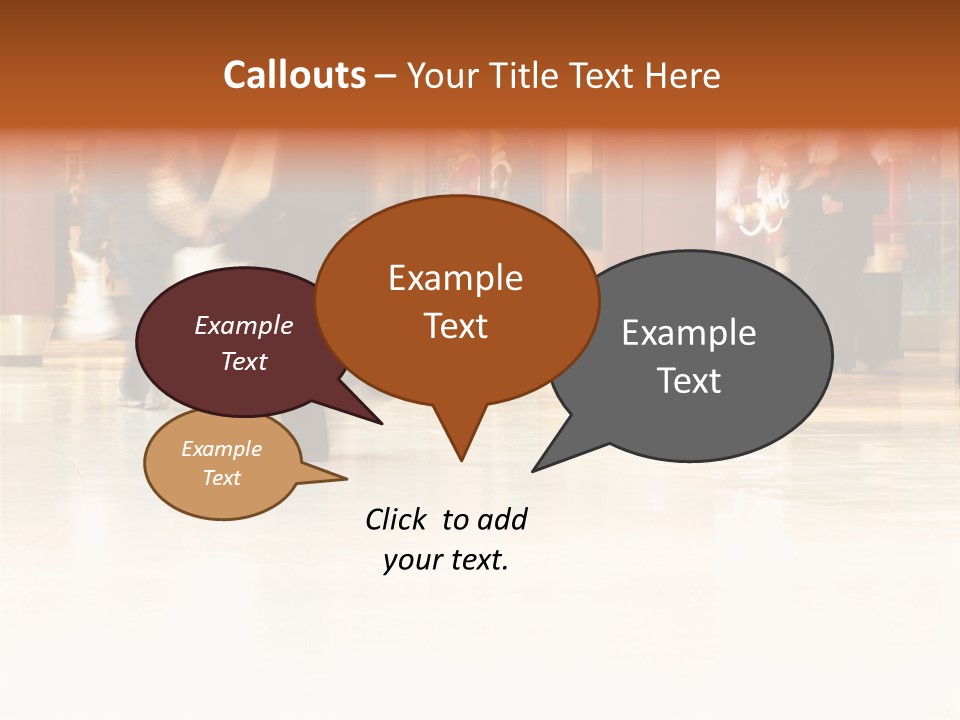 People Shopping Inside A Mall (Focus Is More On The Front Areas & Sharpness Is A Little Off To Highlight Motion & Obscure Logos/Faces, Photo Composition Allows You To Add Text & Other Contents Easily) PowerPoint Template