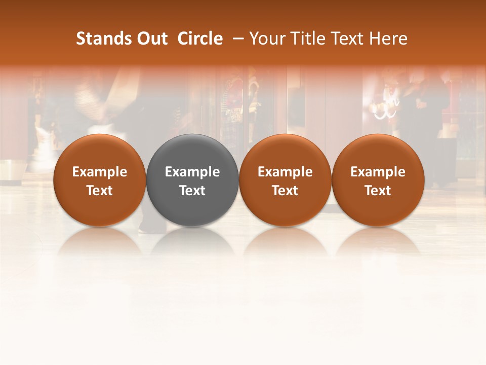 People Shopping Inside A Mall (Focus Is More On The Front Areas & Sharpness Is A Little Off To Highlight Motion & Obscure Logos/Faces, Photo Composition Allows You To Add Text & Other Contents Easily) PowerPoint Template