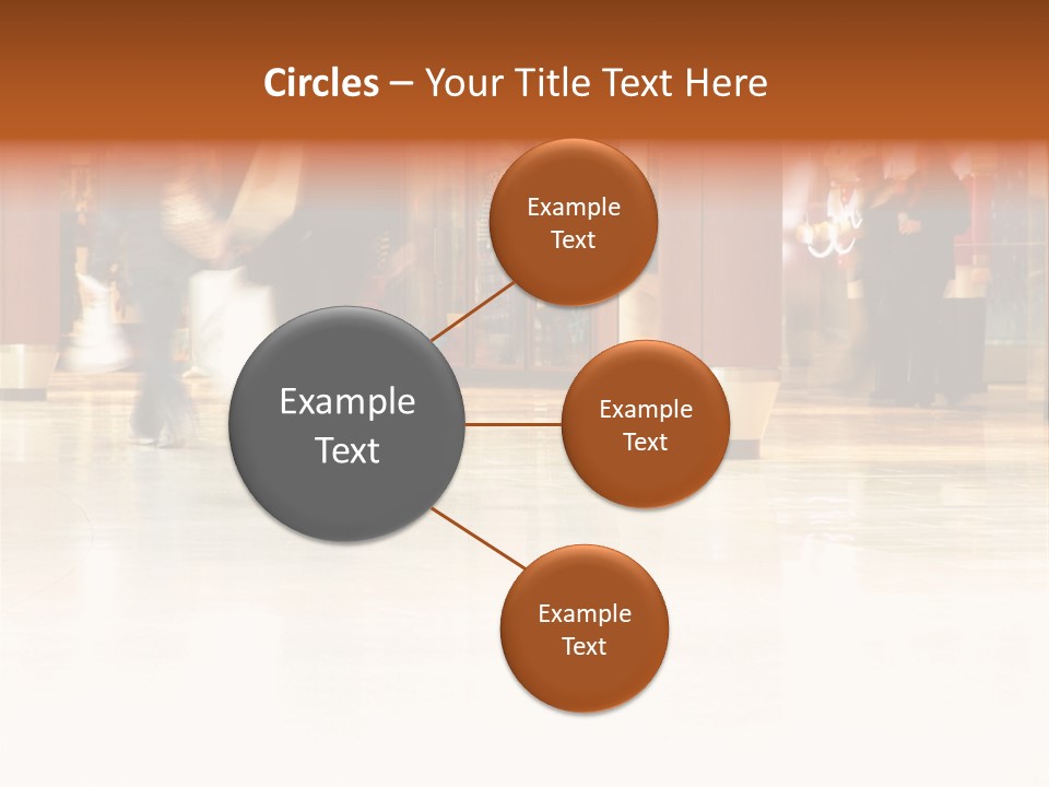 People Shopping Inside A Mall (Focus Is More On The Front Areas & Sharpness Is A Little Off To Highlight Motion & Obscure Logos/Faces, Photo Composition Allows You To Add Text & Other Contents Easily) PowerPoint Template