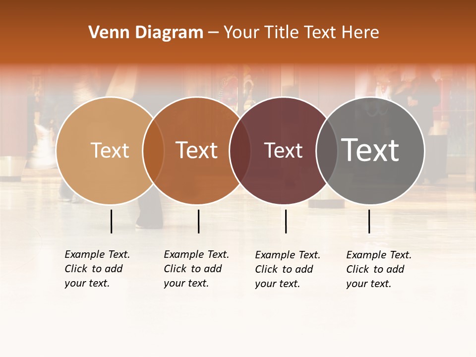 People Shopping Inside A Mall (Focus Is More On The Front Areas & Sharpness Is A Little Off To Highlight Motion & Obscure Logos/Faces, Photo Composition Allows You To Add Text & Other Contents Easily) PowerPoint Template