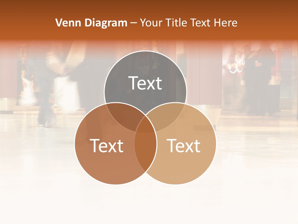 People Shopping Inside A Mall (Focus Is More On The Front Areas & Sharpness Is A Little Off To Highlight Motion & Obscure Logos/Faces, Photo Composition Allows You To Add Text & Other Contents Easily) PowerPoint Template