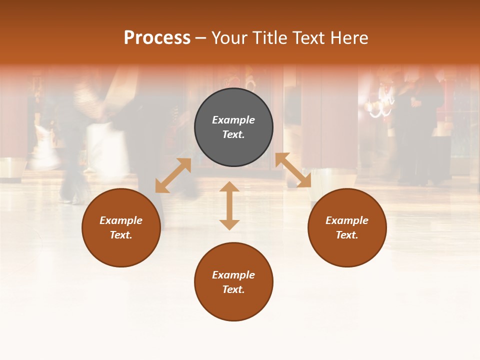 People Shopping Inside A Mall (Focus Is More On The Front Areas & Sharpness Is A Little Off To Highlight Motion & Obscure Logos/Faces, Photo Composition Allows You To Add Text & Other Contents Easily) PowerPoint Template