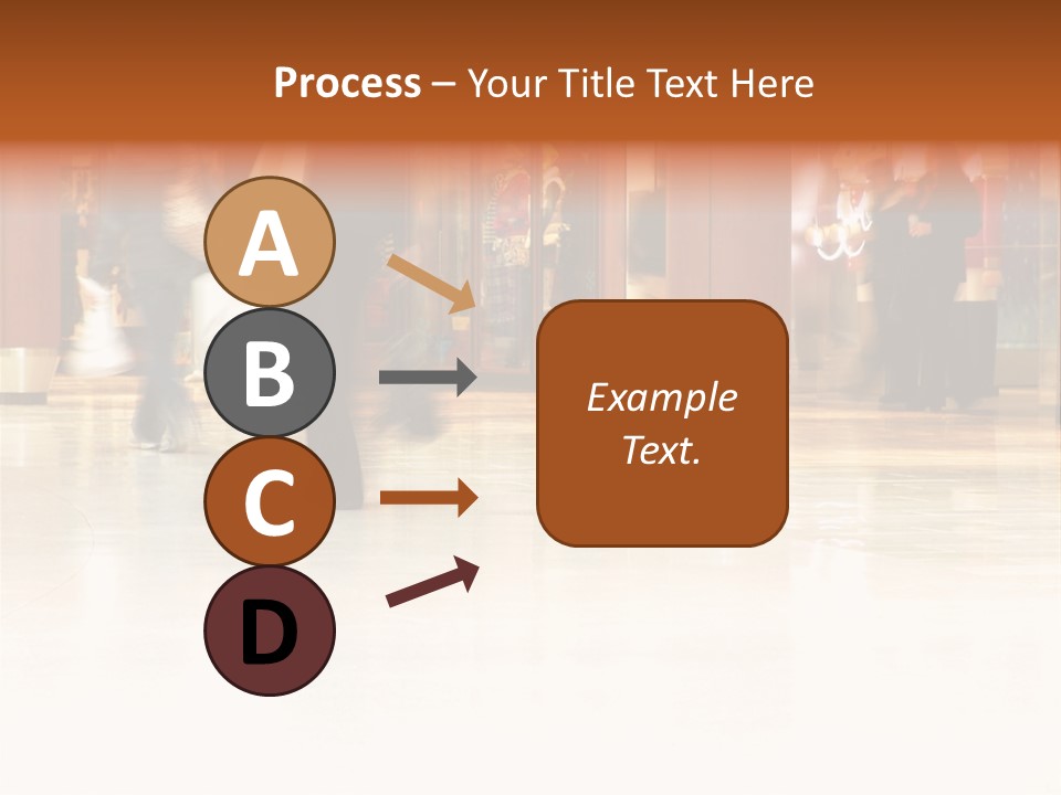 People Shopping Inside A Mall (Focus Is More On The Front Areas & Sharpness Is A Little Off To Highlight Motion & Obscure Logos/Faces, Photo Composition Allows You To Add Text & Other Contents Easily) PowerPoint Template