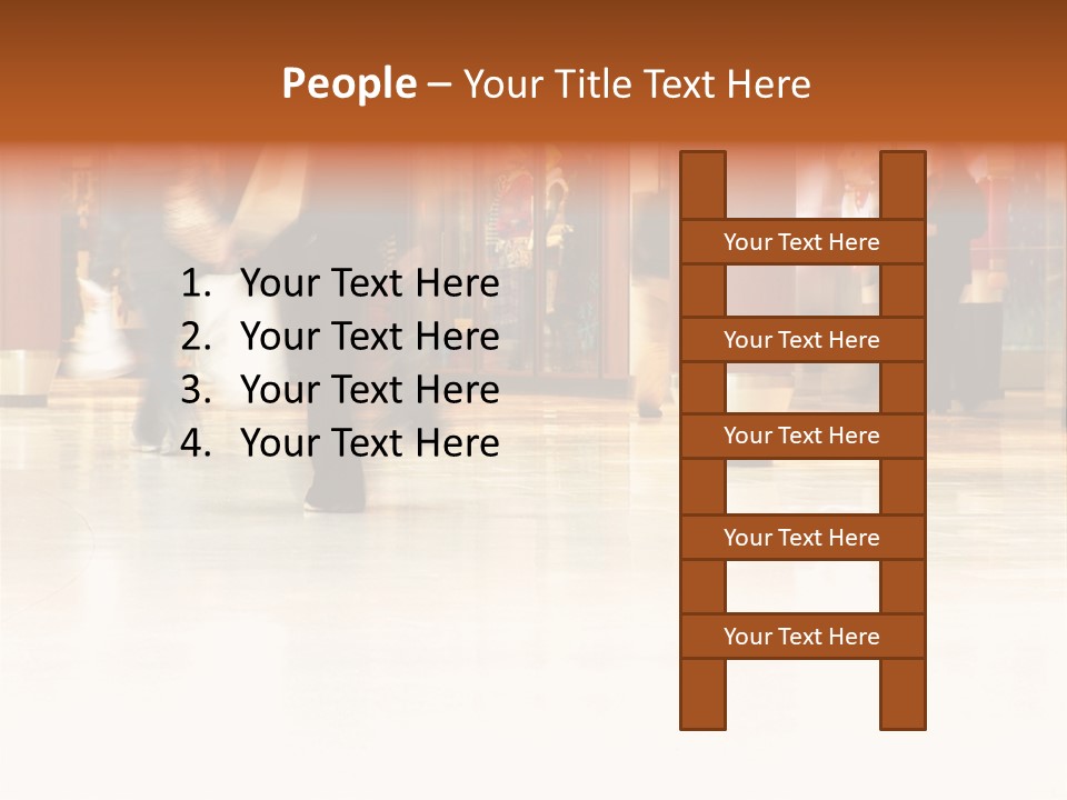 People Shopping Inside A Mall (Focus Is More On The Front Areas & Sharpness Is A Little Off To Highlight Motion & Obscure Logos/Faces, Photo Composition Allows You To Add Text & Other Contents Easily) PowerPoint Template