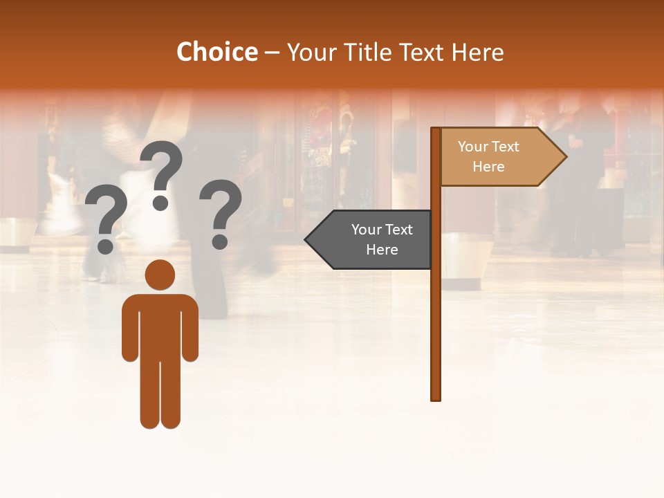 People Shopping Inside A Mall (Focus Is More On The Front Areas & Sharpness Is A Little Off To Highlight Motion & Obscure Logos/Faces, Photo Composition Allows You To Add Text & Other Contents Easily) PowerPoint Template