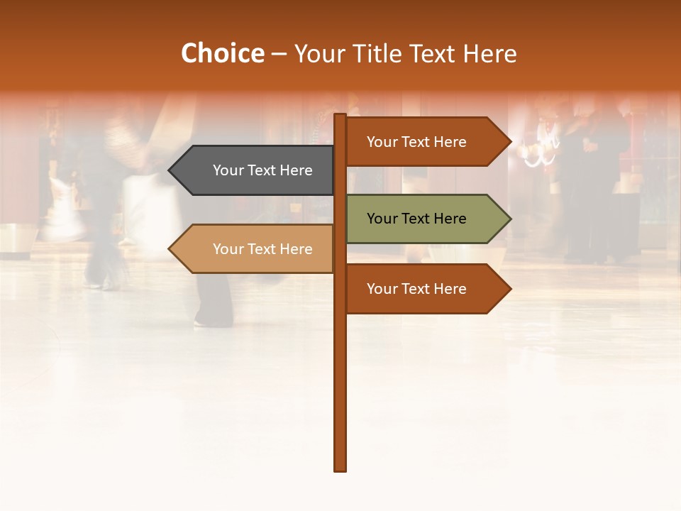 People Shopping Inside A Mall (Focus Is More On The Front Areas & Sharpness Is A Little Off To Highlight Motion & Obscure Logos/Faces, Photo Composition Allows You To Add Text & Other Contents Easily) PowerPoint Template