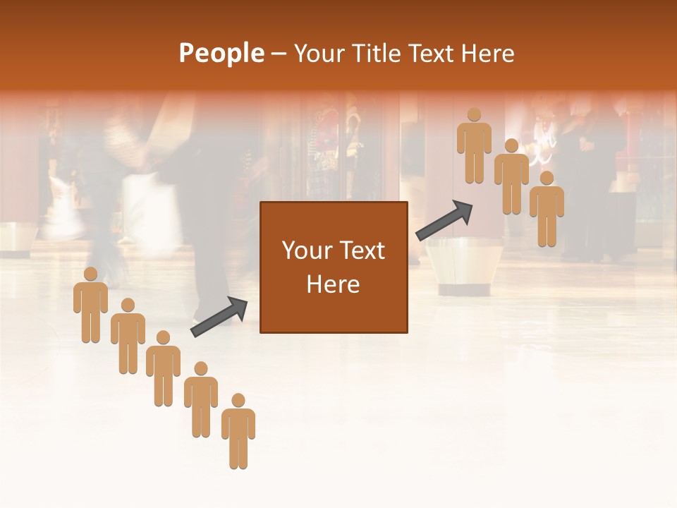 People Shopping Inside A Mall (Focus Is More On The Front Areas & Sharpness Is A Little Off To Highlight Motion & Obscure Logos/Faces, Photo Composition Allows You To Add Text & Other Contents Easily) PowerPoint Template